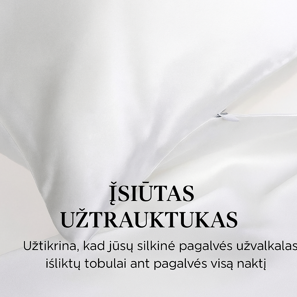 Šilkinis pagalvės užvalkalas – baltas